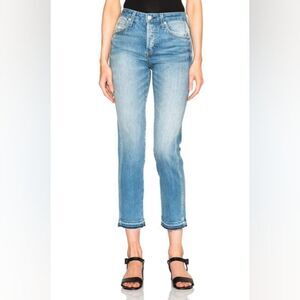 AMO Babe 70s Blue Frayed Edge Light Wash Jeans Size 24